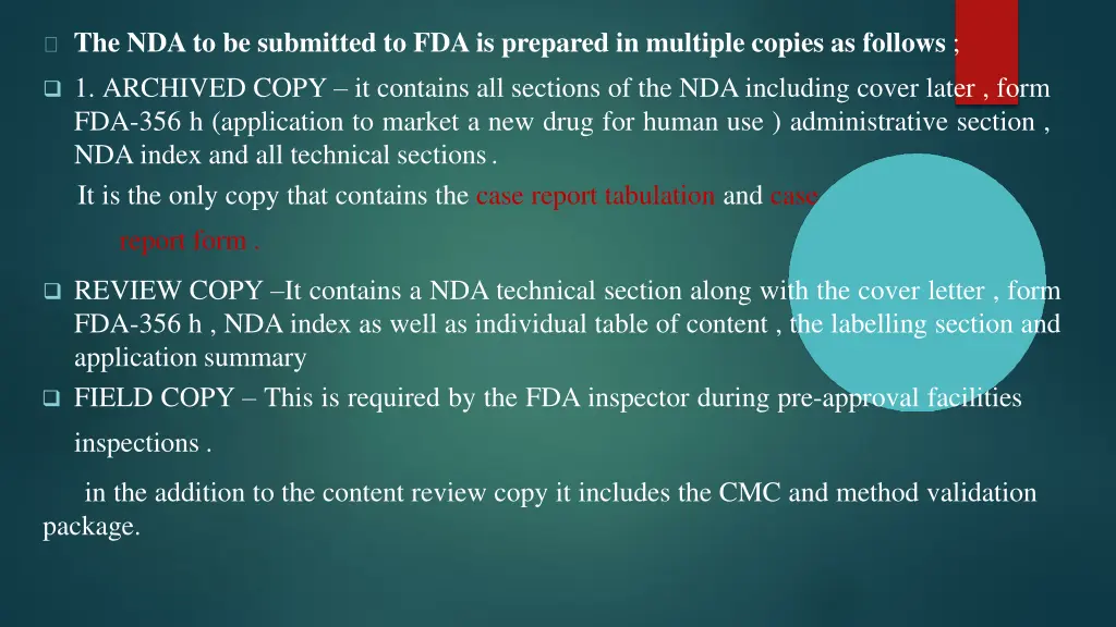 the ndato be submitted to fdais prepared