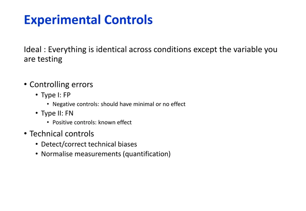 experimental controls