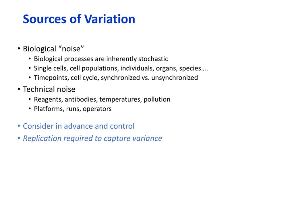 sources of variation