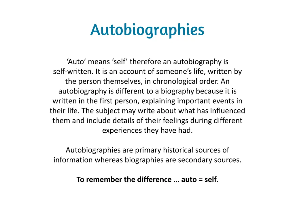 autobiographies