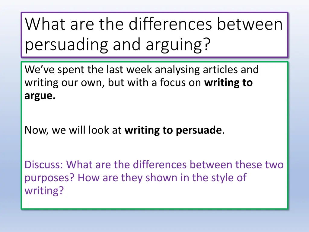 what are the differences between persuading