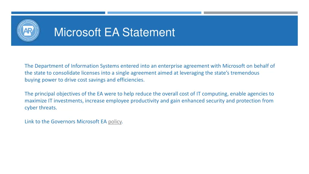 microsoft ea statement