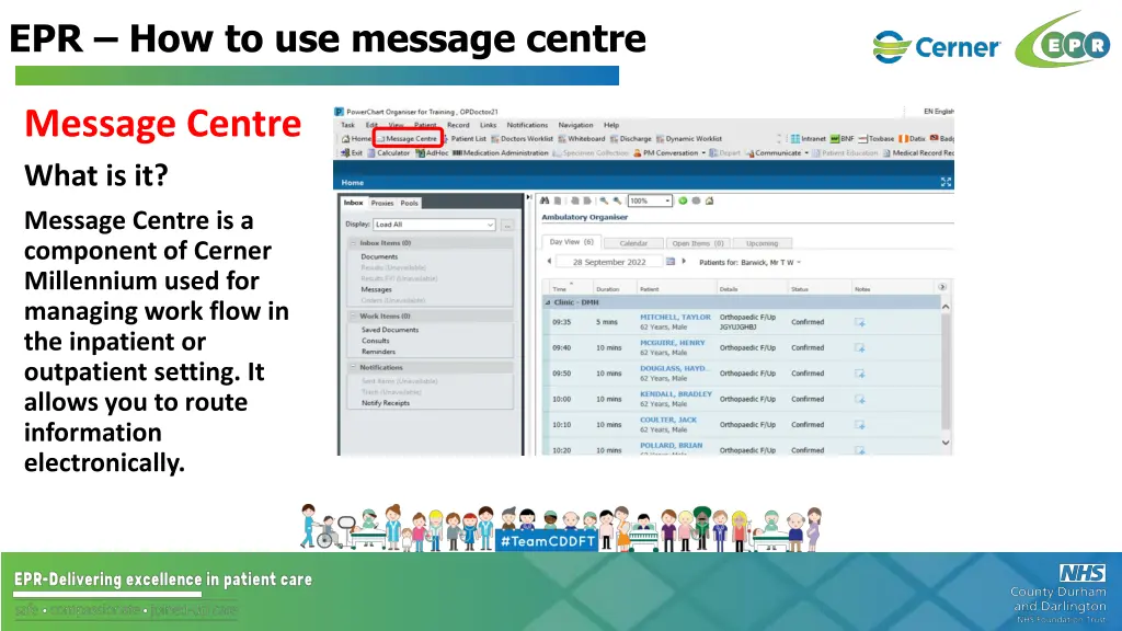 epr how to use message centre 1