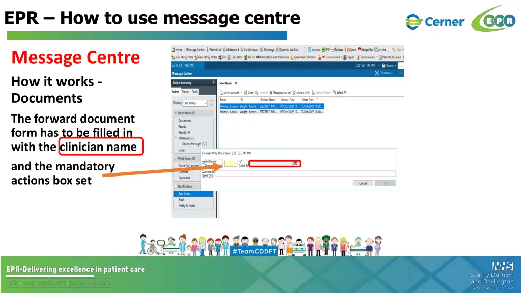 epr how to use message centre 11