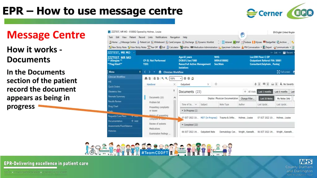 epr how to use message centre 13