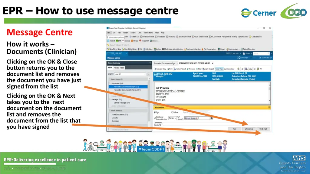 epr how to use message centre 18