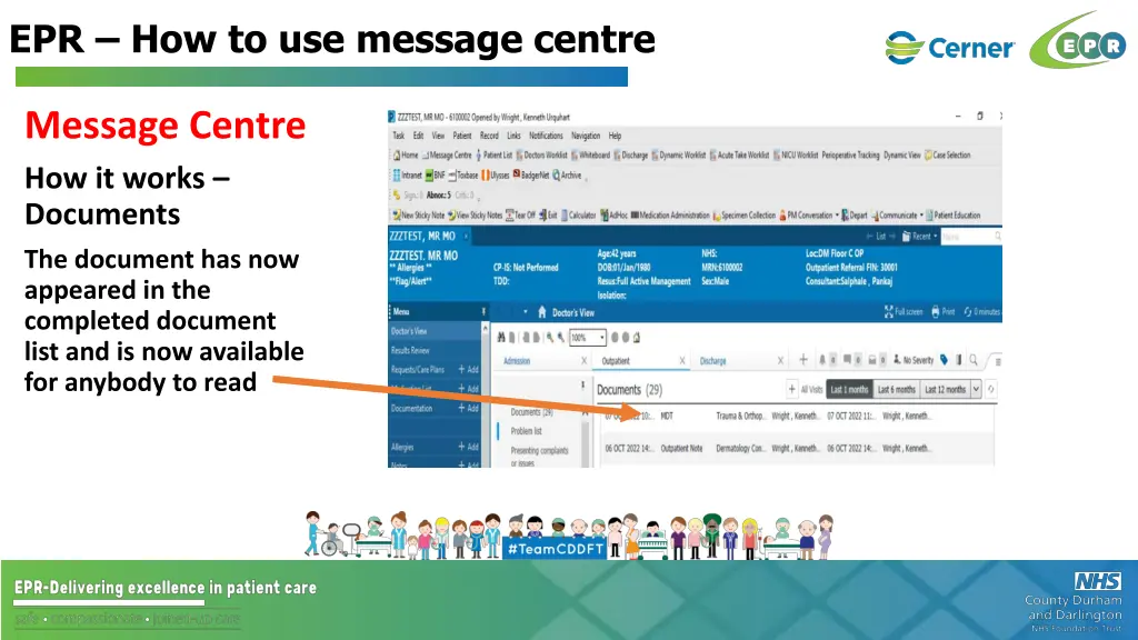 epr how to use message centre 19