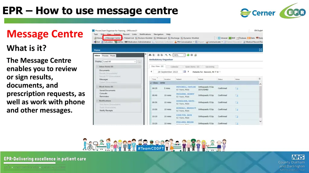 epr how to use message centre 2