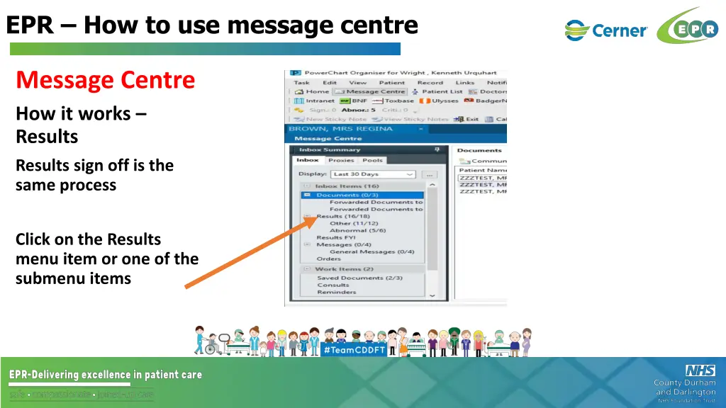 epr how to use message centre 20