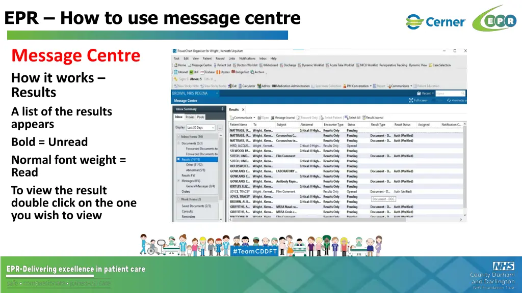 epr how to use message centre 21