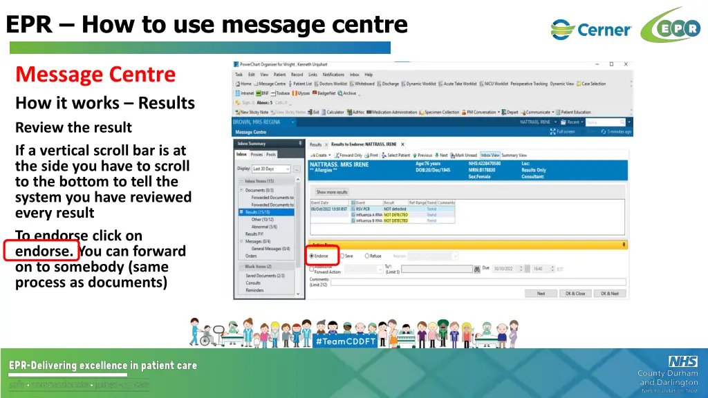 epr how to use message centre 22