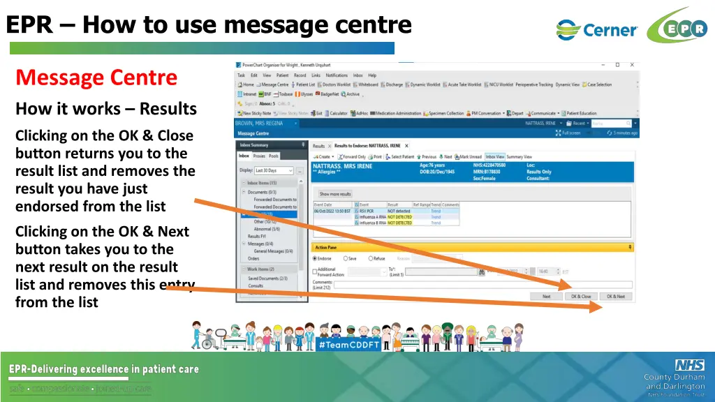 epr how to use message centre 23