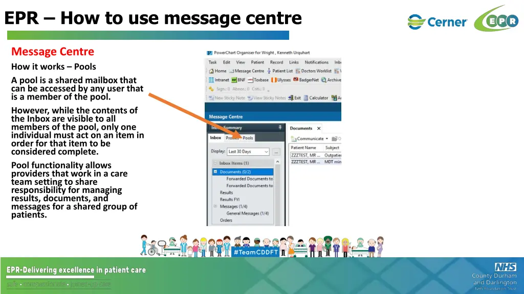 epr how to use message centre 25