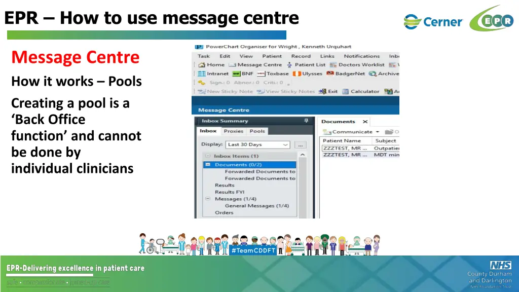 epr how to use message centre 26