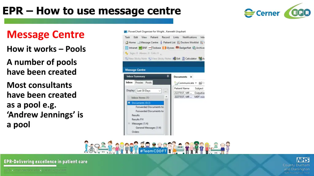 epr how to use message centre 27