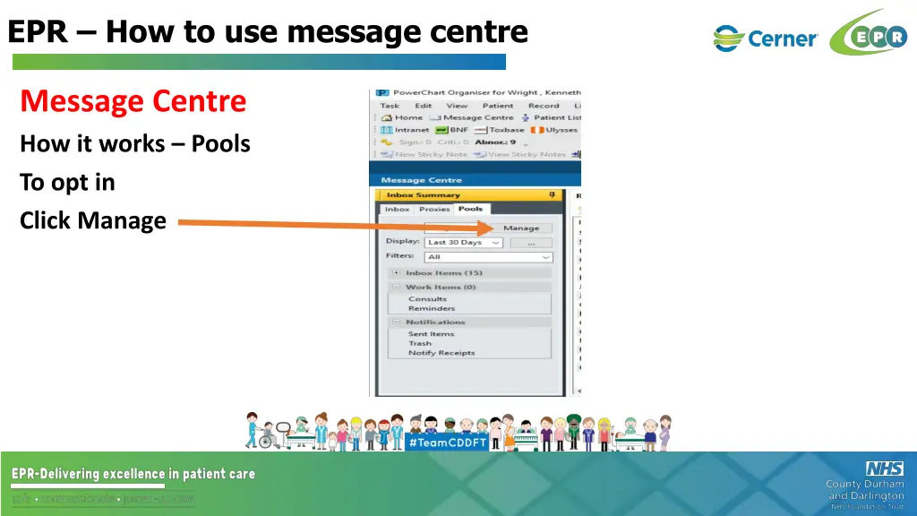 epr how to use message centre 28