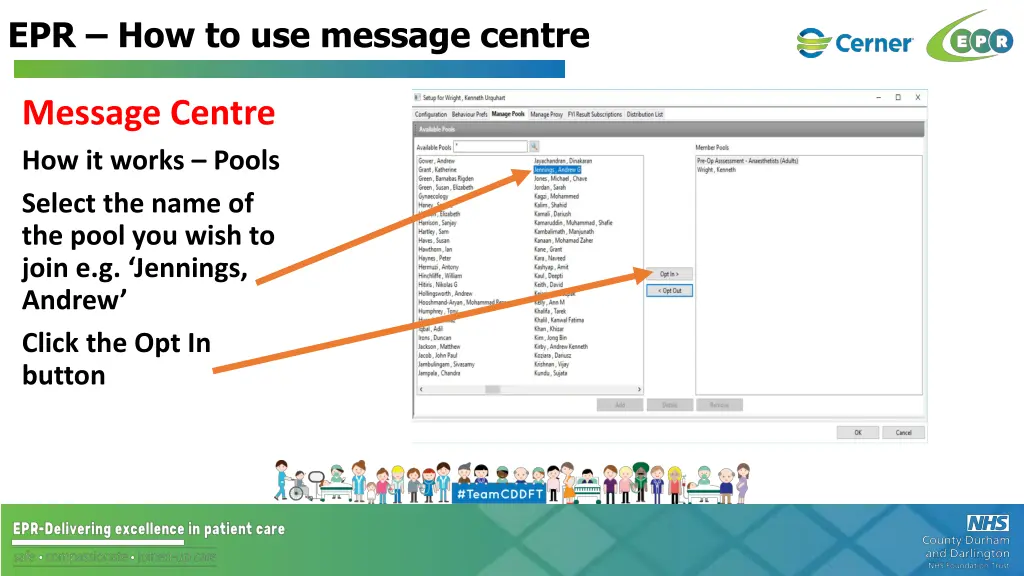 epr how to use message centre 31