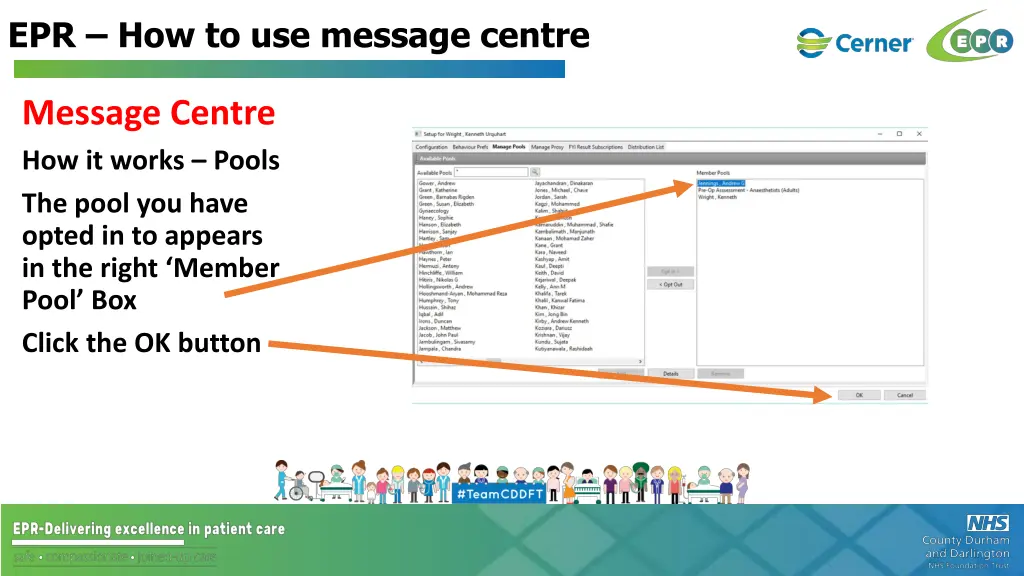 epr how to use message centre 32