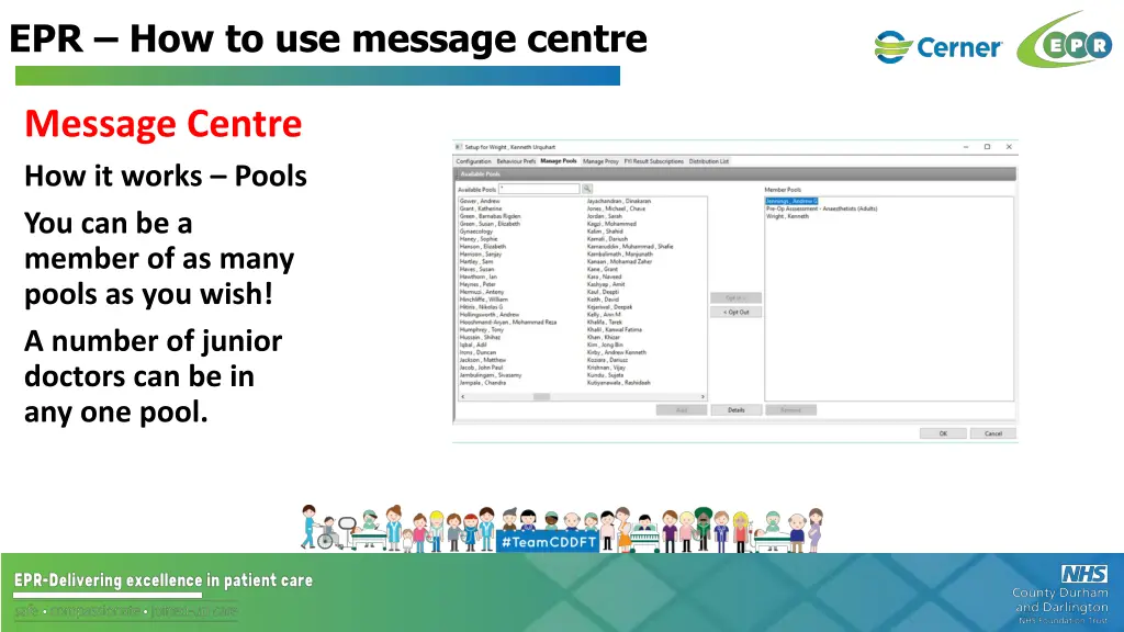 epr how to use message centre 33