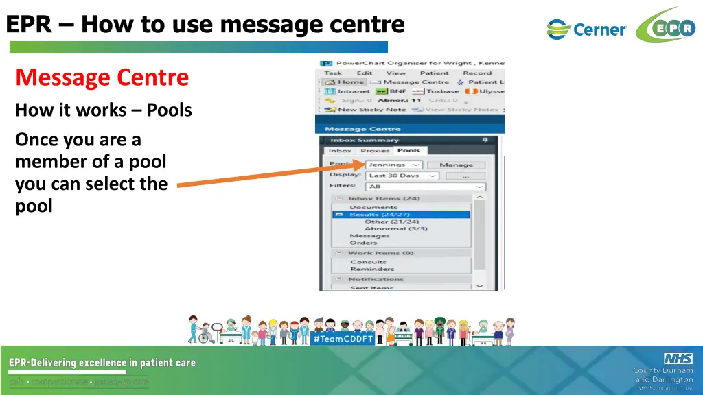 epr how to use message centre 34