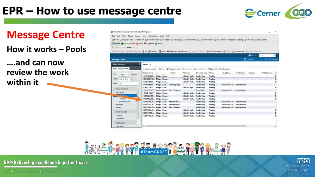 epr how to use message centre 35