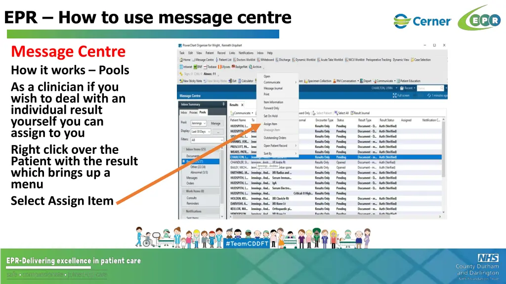 epr how to use message centre 36