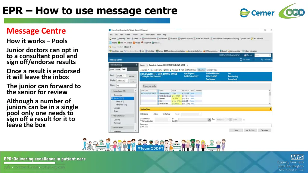 epr how to use message centre 37