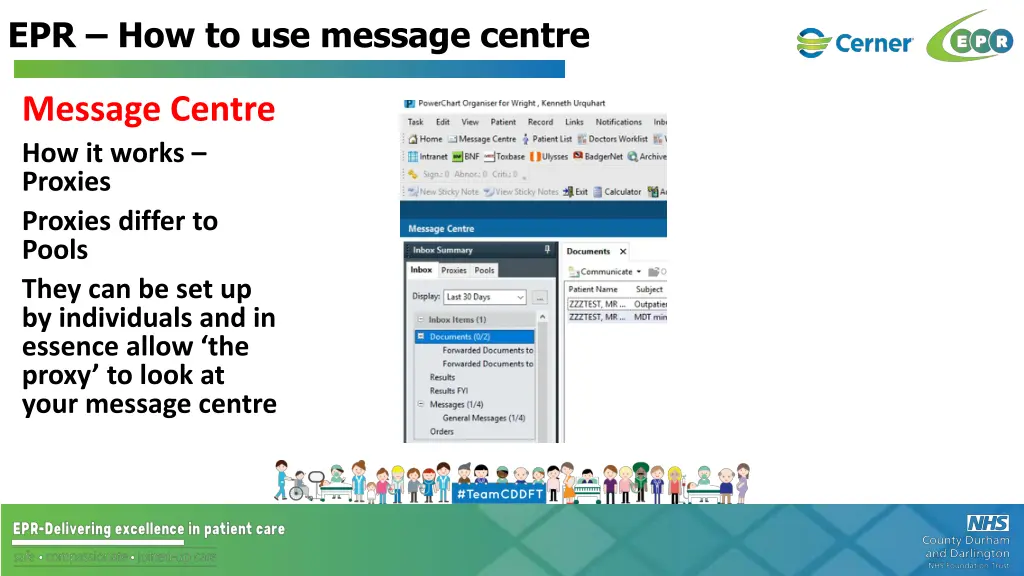 epr how to use message centre 38