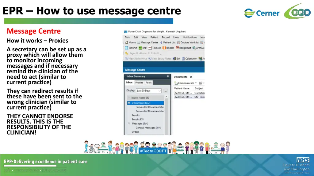 epr how to use message centre 39