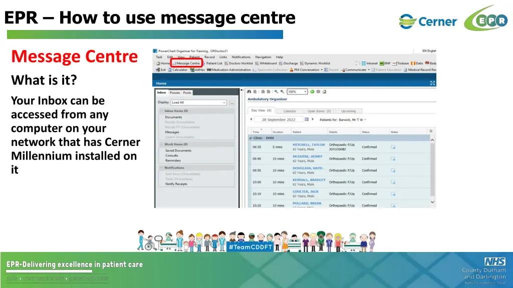 epr how to use message centre 5