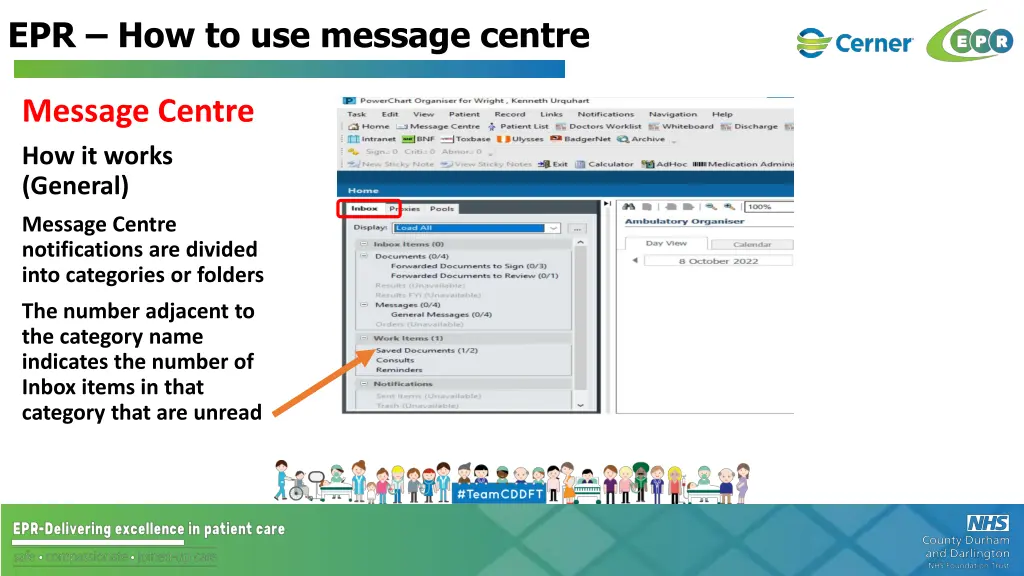 epr how to use message centre 7