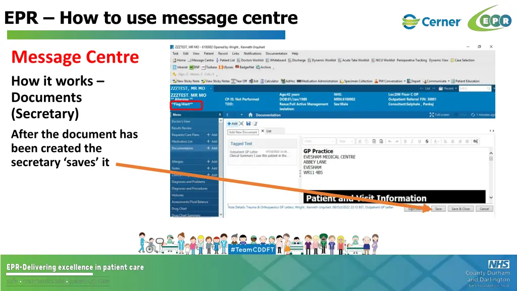 epr how to use message centre 8