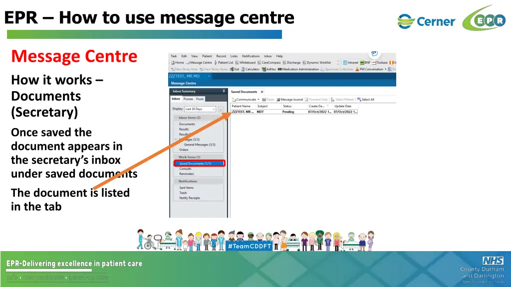 epr how to use message centre 9