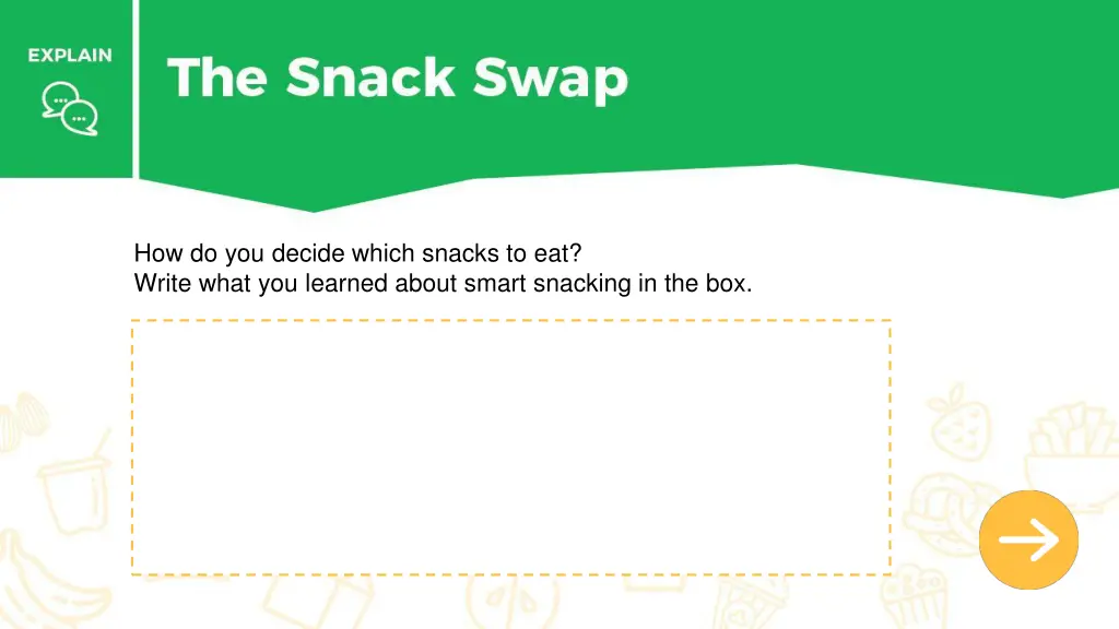 how do you decide which snacks to eat write what