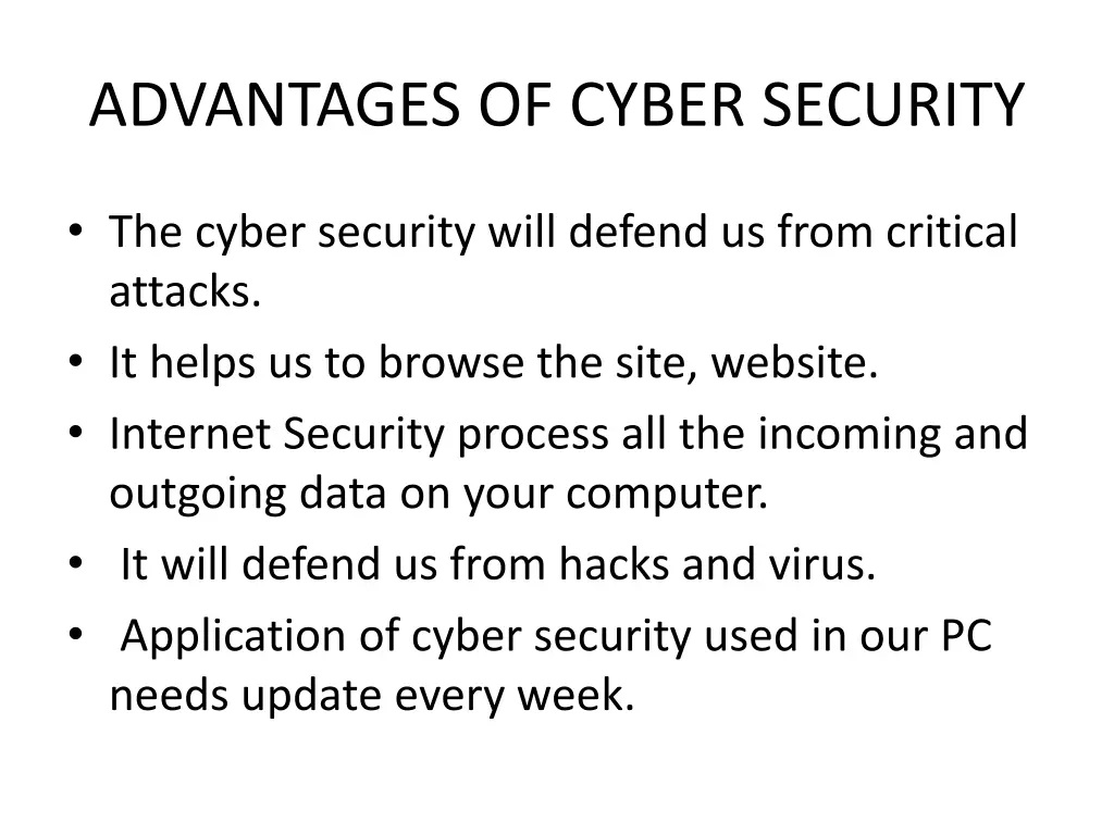 advantages of cyber security