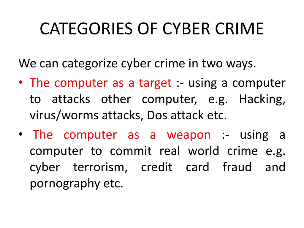 categories of cyber crime