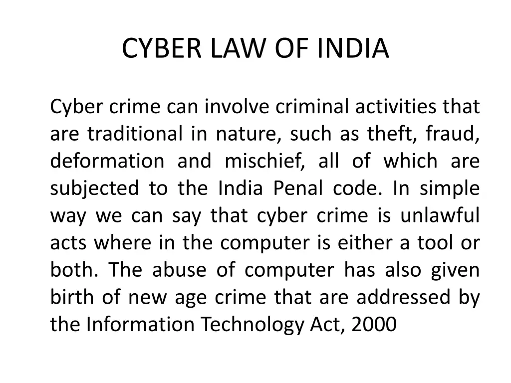 cyber law of india