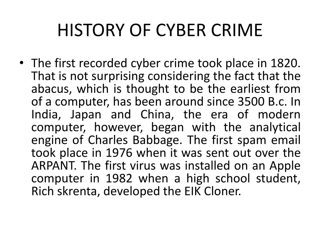 history of cyber crime