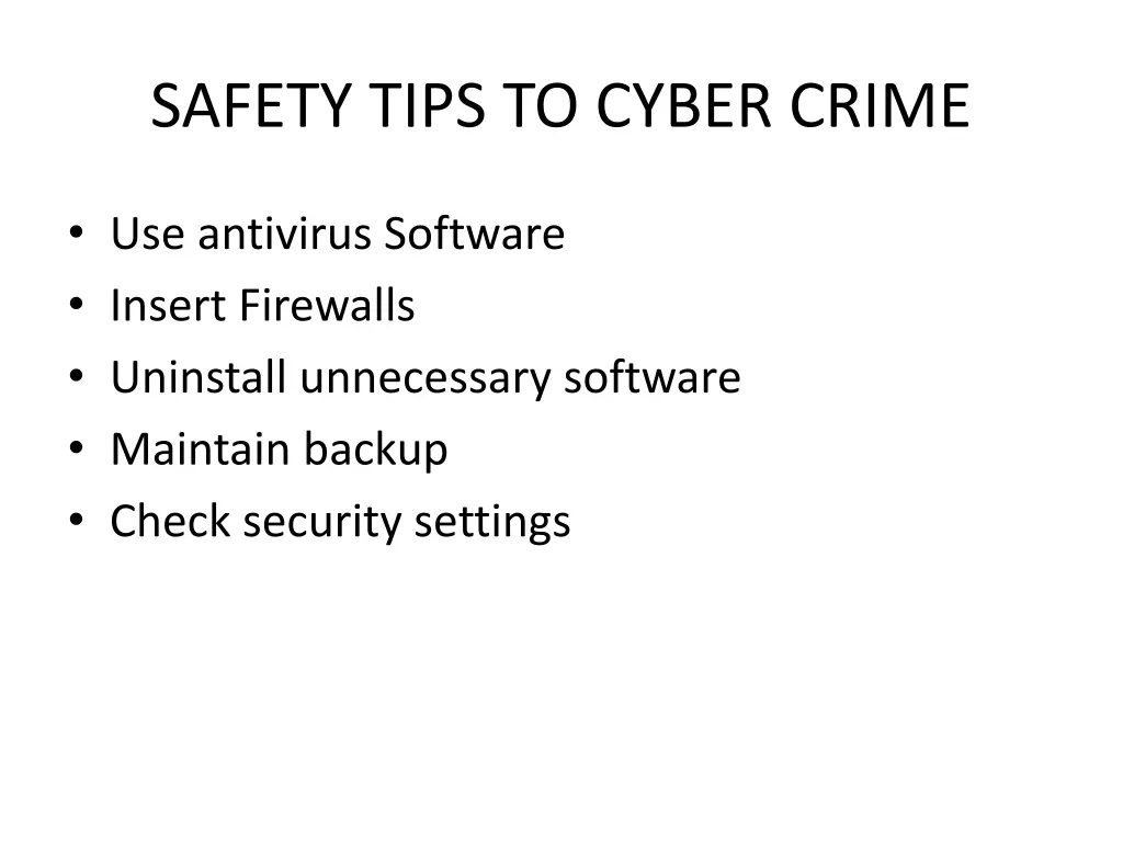 safety tips to cyber crime