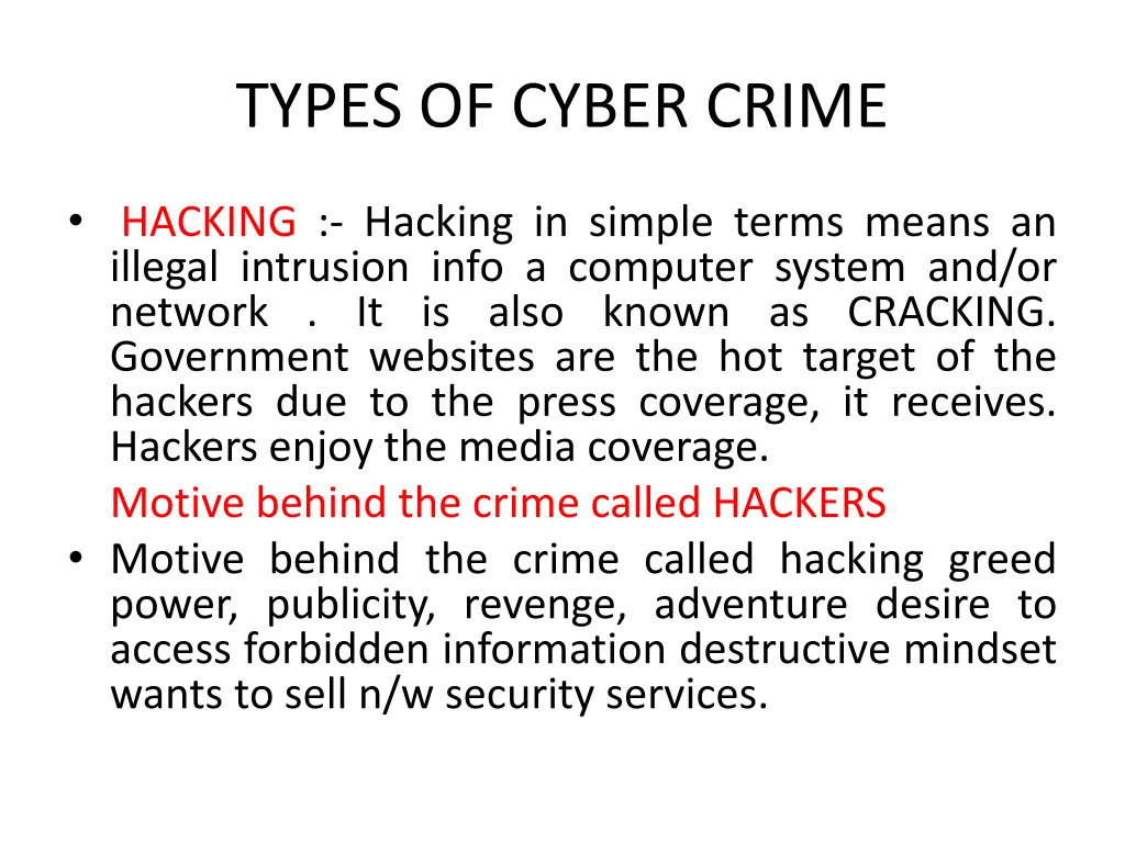 types of cyber crime