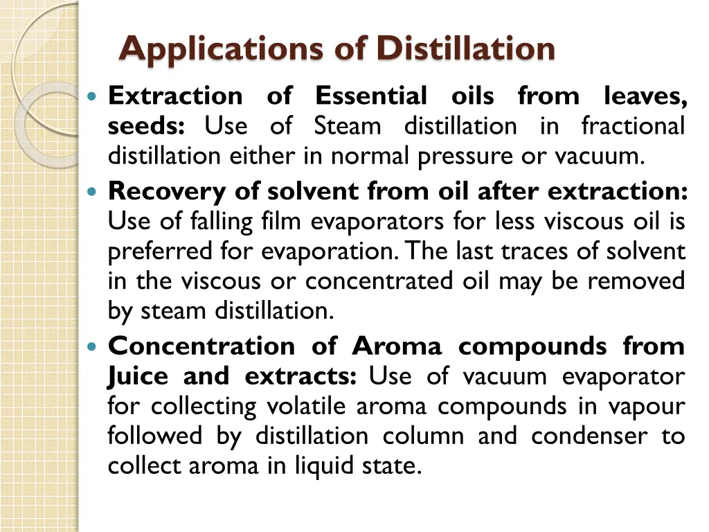 applications of distillation