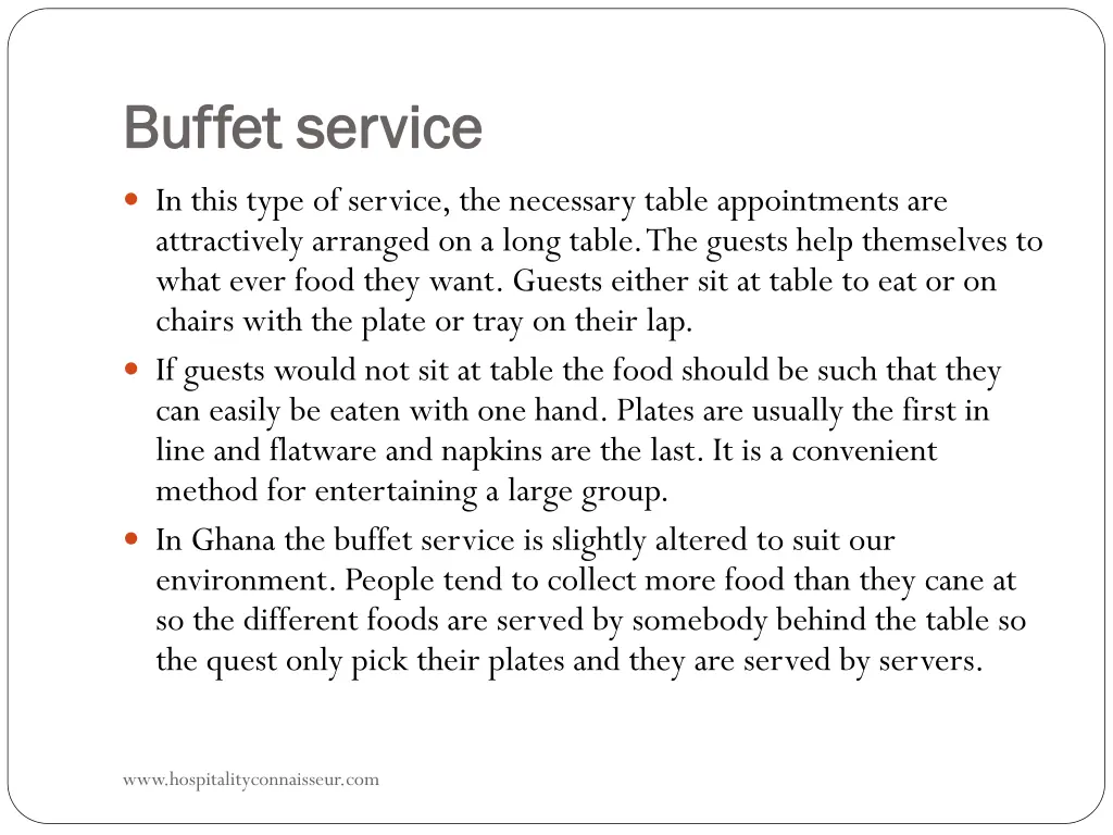 buffet service buffet service