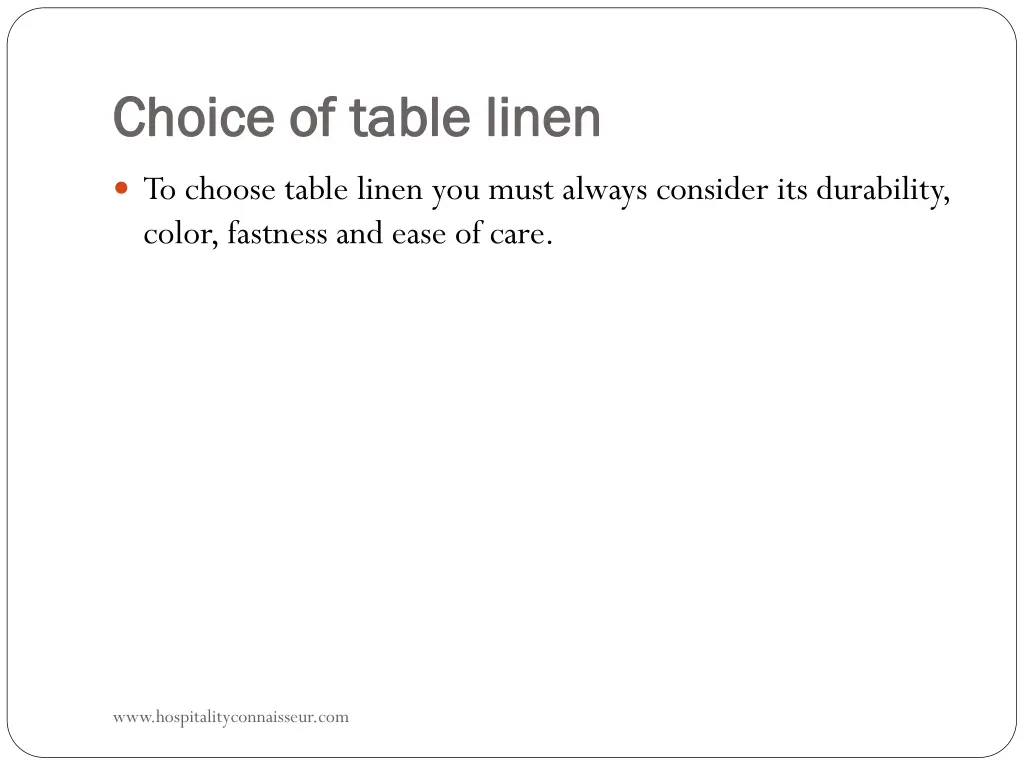 choice of table linen choice of table linen