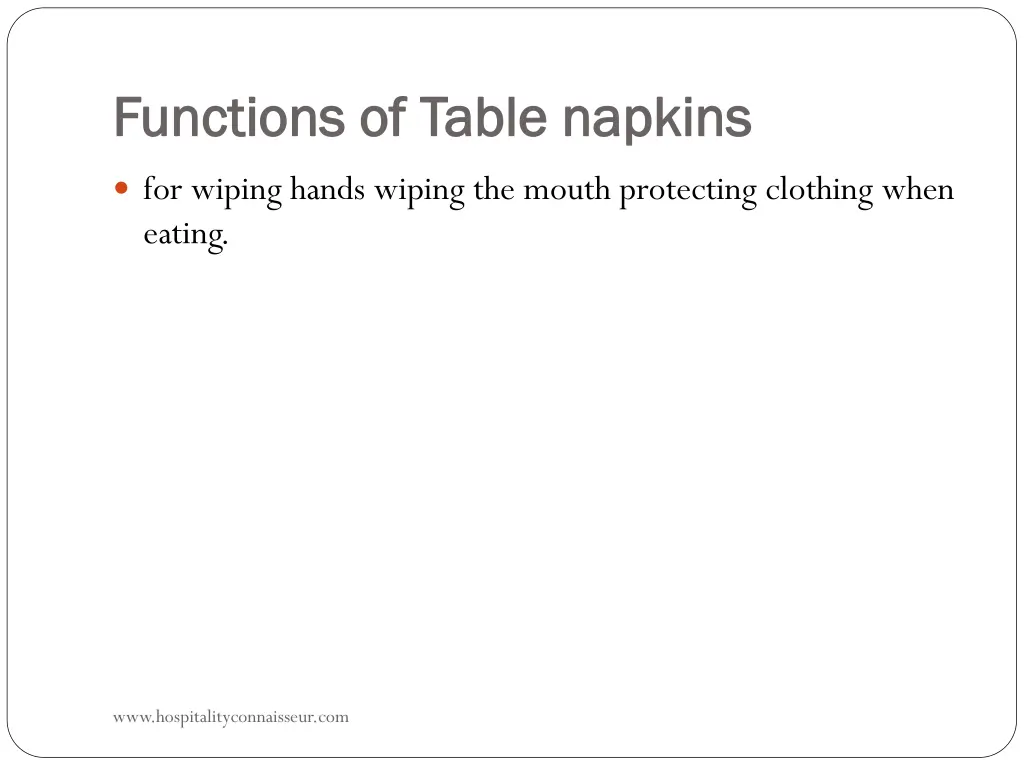 functions of table napkins functions of table