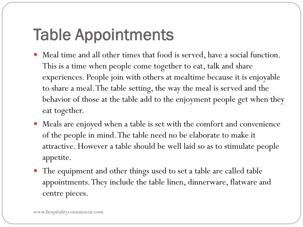 table appointments table appointments