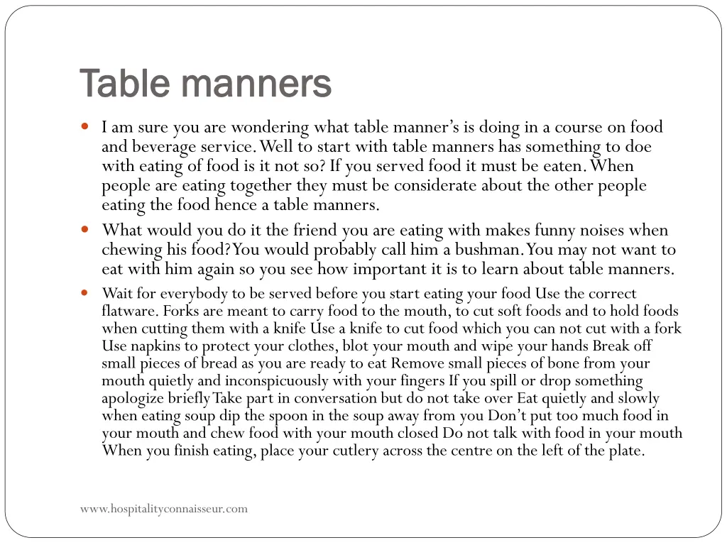 table manners table manners