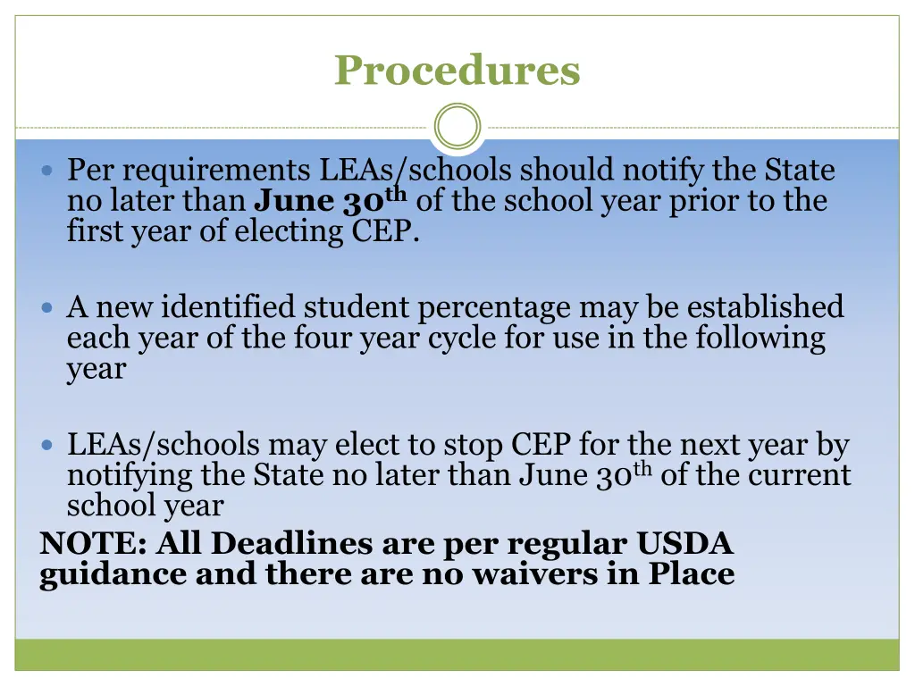 procedures