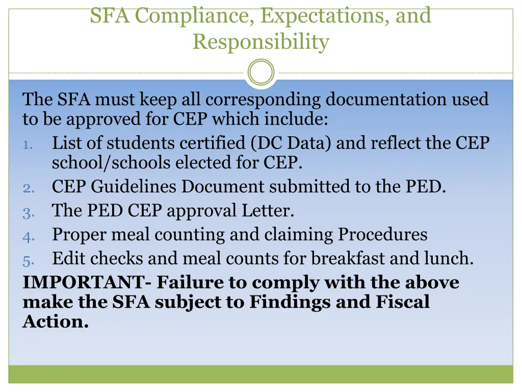 sfa compliance expectations and responsibility