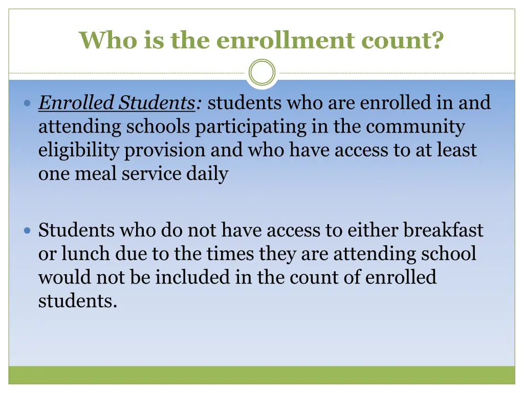 who is the enrollment count