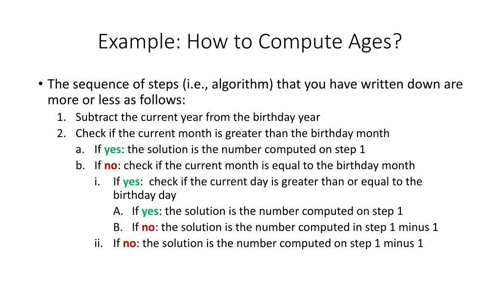 example how to compute ages 1